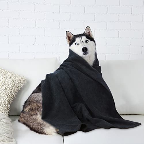 KinHwa Dog Towel Super Absorbent Pet Bath Towel Microfiber Dog Drying Towel for Small, Medium, Large Dogs and Cats 30inch x 50inch Black