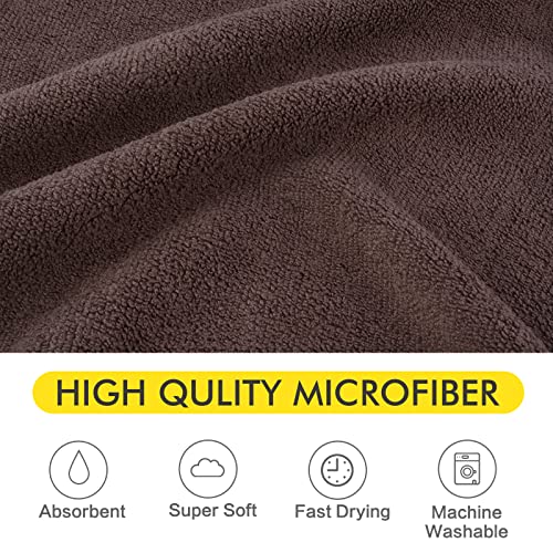 KinHwa Dog Towel Super Absorbent Pet Bath Towel Microfiber Dog Drying Towel for Small, Medium, Large Dogs and Cats 30inch x 50inch Brown