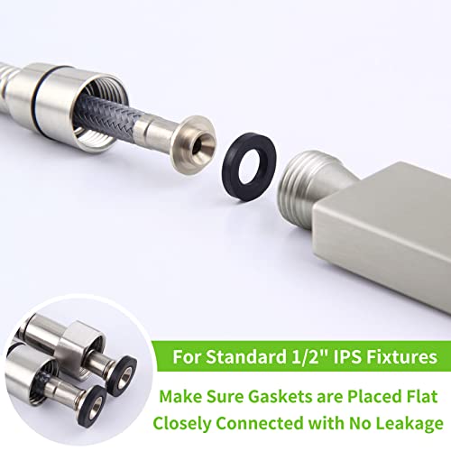 Handheld Shower Hose 79", Angle Simple Stainless Steel Flexible Shower Sprayer Hose, Replacement Shower Hose 1/2" IPS, Shower Extension Hose, Brushed Nickel