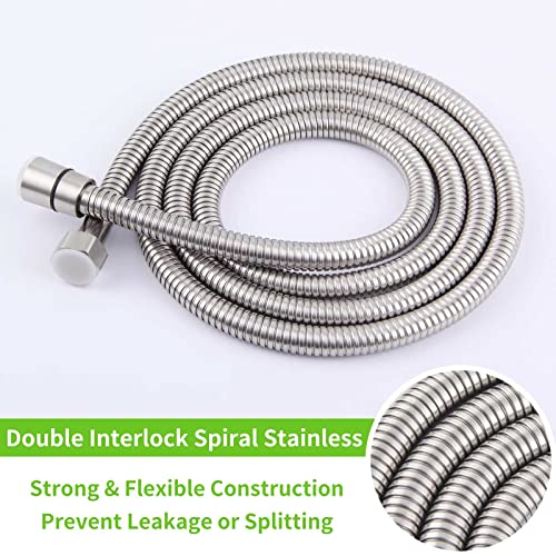Handheld Shower Hose 79", Angle Simple Stainless Steel Flexible Shower Sprayer Hose, Replacement Shower Hose 1/2" IPS, Shower Extension Hose, Brushed Nickel
