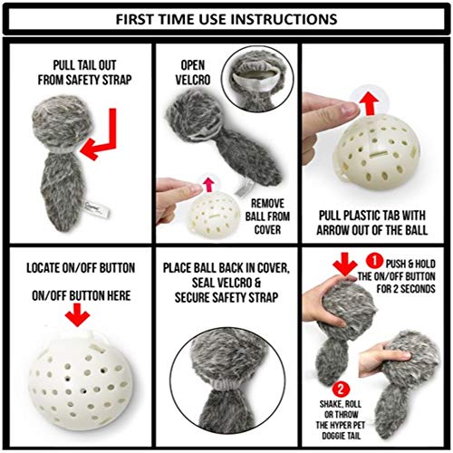 Hyper Pet Doggie Tail Interactive Plush Dog Toys (Wiggles, Vibrates, and Barks  Dog Toys for Boredom and Stimulating Play)