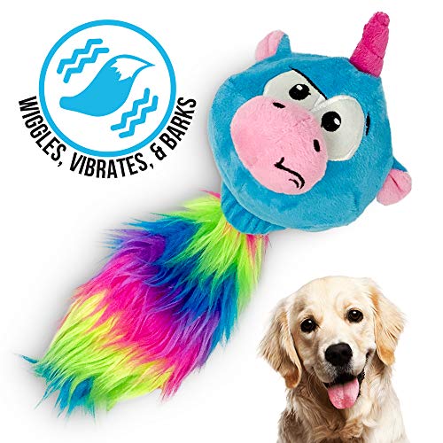 Hyper Pet Doggie Pal Unicorn Interactive Plush Dog Toys (Wiggles, Vibrates, and Barks â Dog Toys for Boredom and Stimulating Play)
