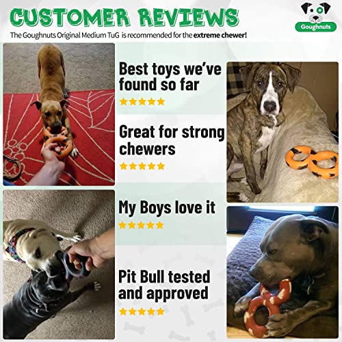 Goughnuts - Virtually Indestructible Dog Pull Toy, Durable and Guaranteed for Tug of War with Medium and Large Dogs - Rubber for Aggressive Power Chewers Like Pit Bulls, Labs, and German Shepherds