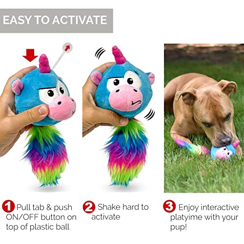 Hyper Pet Doggie Pal Unicorn Interactive Plush Dog Toys (Wiggles, Vibrates, and Barks â Dog Toys for Boredom and Stimulating Play)