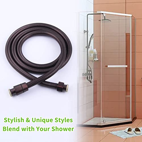 Hand Shower Hose 59", Angle Simple Flexible Stainless Steel Shower Head Hose, Handheld Shower Sprayer Replacement Hose, Oil Rubbed Bronze