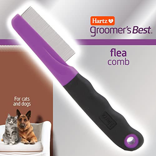 Hartz Groomer's Best Flea Comb for Dogs and Cats and Comb Bundle with Nature's Shield or Groomers Best Professional Shampoo