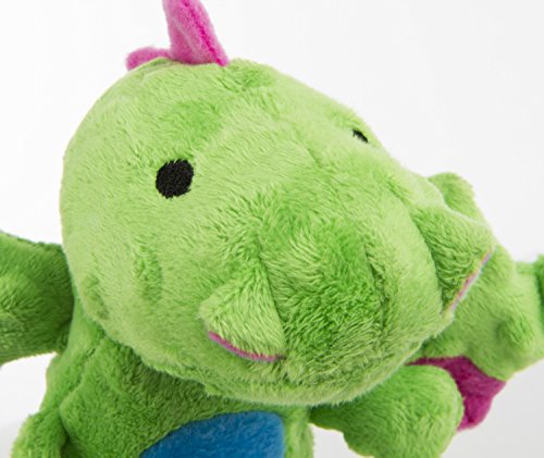 goDog, Dragons, Skinny, Squeaker Dog Toy, Chew Resistant, Durable Plush, Soft, Tough, Reinforced Seams, Green, Large