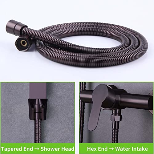 Hand Shower Hose 59", Angle Simple Flexible Stainless Steel Shower Head Hose, Handheld Shower Sprayer Replacement Hose, Oil Rubbed Bronze