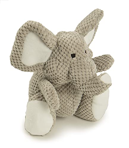 goDog, Checkers Elephant, Squeaker Dog Toy, Chew Resistant, Durable Plush, Soft, Tough, Reinforced Seams, Gray, Large