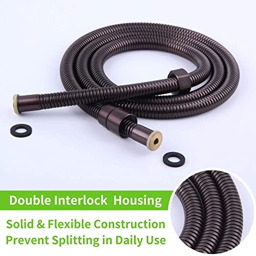 Hand Shower Hose 59", Angle Simple Flexible Stainless Steel Shower Head Hose, Handheld Shower Sprayer Replacement Hose, Oil Rubbed Bronze