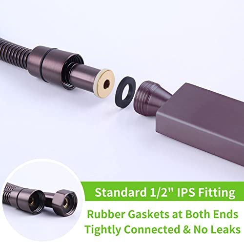 Hand Shower Hose 59", Angle Simple Flexible Stainless Steel Shower Head Hose, Handheld Shower Sprayer Replacement Hose, Oil Rubbed Bronze