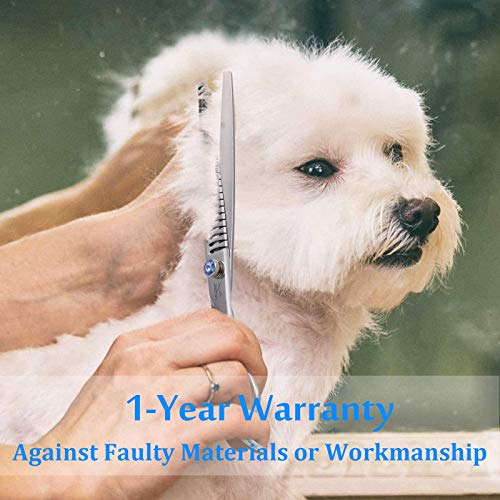 JASON 8" 26 Tooth Chunkers Shears for Dogs Ergonomic Cats Grooming Scissors Texturizing Blending Thinning Shear Pets Trimming Kit with Offset Handle Sharp Comfortable Durable Scissor