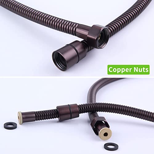 Hand Shower Hose 59", Angle Simple Flexible Stainless Steel Shower Head Hose, Handheld Shower Sprayer Replacement Hose, Oil Rubbed Bronze