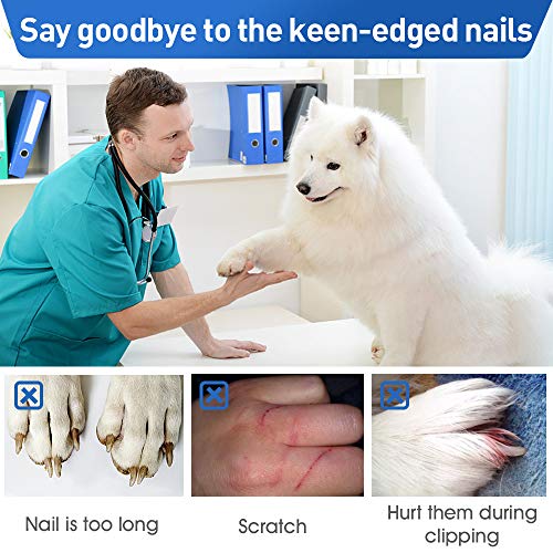 Goldnile Dog Nail Grinder,Upgraded Rechargeable Electric Pet Nail File for Paws Grooming Trimming Shaping,2 High Rotation Speed Quiet Nail Trimmer Clippers for Large Medium Small Pet Dogs & Cats