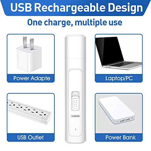 Goldnile Dog Nail Grinder,Upgraded Rechargeable Electric Pet Nail File for Paws Grooming Trimming Shaping,2 High Rotation Speed Quiet Nail Trimmer Clippers for Large Medium Small Pet Dogs & Cats