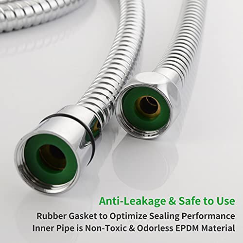 Flexible Shower Hose 59", Angle Simple Stainless Steel Handheld Shower Head Hose, Replacement Shower Sprayer Hose 1/2" IPS, Chrome