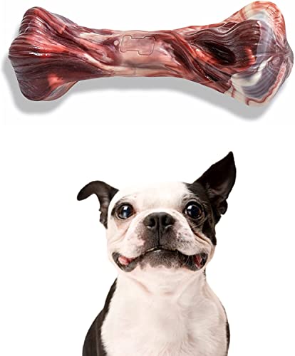 EETOYS Dog Toys for Aggressive Chewers Nearly indestructible Dog Chew Toys For Large Medium Small Dogs Teething Puppies Durable Tough Dog Toys Puppy Chew Toys Made With Hard Nylon (Small, Marbled Red)