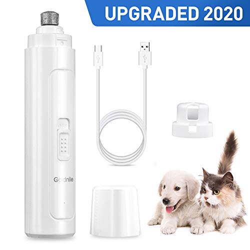 Goldnile Dog Nail Grinder,Upgraded Rechargeable Electric Pet Nail File for Paws Grooming Trimming Shaping,2 High Rotation Speed Quiet Nail Trimmer Clippers for Large Medium Small Pet Dogs & Cats