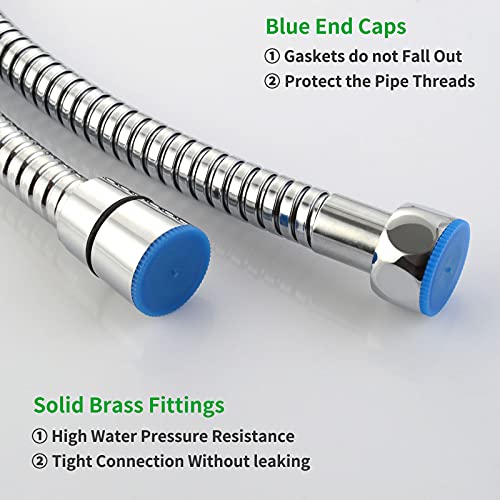Flexible Shower Hose 59", Angle Simple Stainless Steel Handheld Shower Head Hose, Replacement Shower Sprayer Hose 1/2" IPS, Chrome