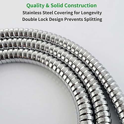 Flexible Shower Hose 59", Angle Simple Stainless Steel Handheld Shower Head Hose, Replacement Shower Sprayer Hose 1/2" IPS, Chrome