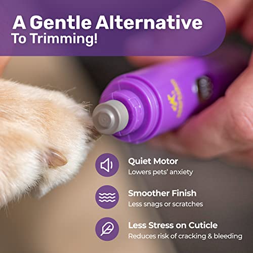 Electric Dog Nail Grinder by Hertzko â Painless Nail Tool for Puppies, Small Medium & Large Dogs & Cats - Cordless, Portable Dog Nail Trimmer, Clipper - Recharges with Included Micro USB Wire