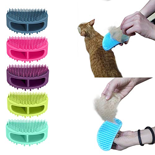 Famobest Dog Brush & Cat Brush, Soft Silicone Dog Grooming Brush, Pet Bath & Massage Brush for Cats and Dogs with Short or Long Hair, Cat Slicker Shedding Hair Brush for All Pet Sizes
