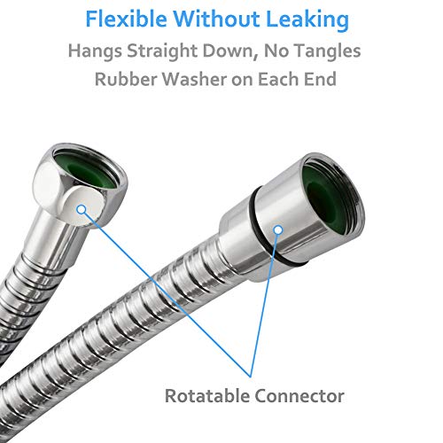 Extra Long Shower Head Hose 118", Angle Simple Stainless Steel Flexible Handheld Shower Hose, Shower Sprayer Hose No Tangles, Shower Hose Replacement 1/2" IPS, Shower Extension Hose Chrome