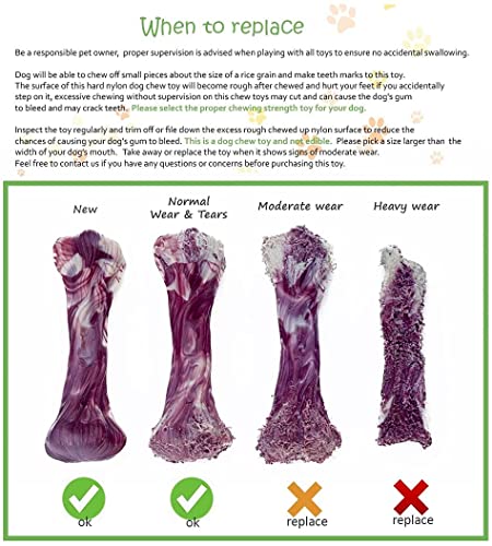 EETOYS Dog Toys for Aggressive Chewers Nearly indestructible Dog Chew Toys For Large Medium Small Dogs Teething Puppies Durable Tough Dog Toys Puppy Chew Toys Made With Hard Nylon (Small, Marbled Red)