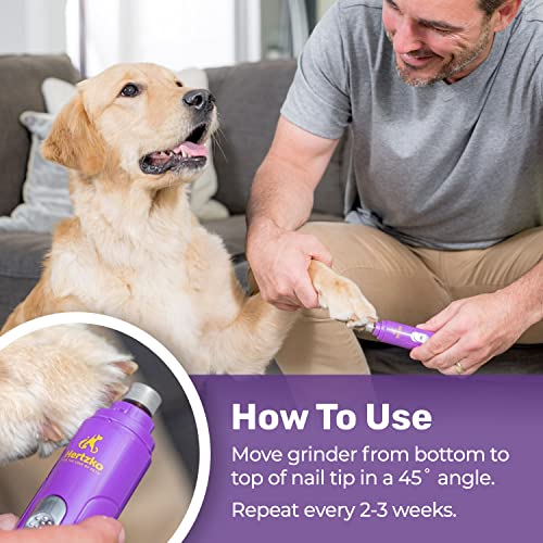 Electric Dog Nail Grinder by Hertzko â Painless Nail Tool for Puppies, Small Medium & Large Dogs & Cats - Cordless, Portable Dog Nail Trimmer, Clipper - Recharges with Included Micro USB Wire