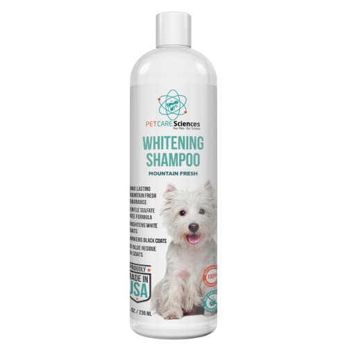 Dog Whitening Shampoo, Gentle Sulfate Free Formula, Brightens White and Darkens Black Coats, Dog Shampoo Proudly Made In The USA (16 fl oz)