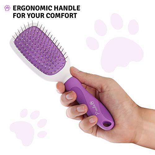Double-Sided Pet Brush for Grooming & Massaging Dogs, Cats & Other Animals â Fur Detangling Pins & Coat Smoothing Slicker Bristles, Double The Brushing Groom Power in One Tool â Best Groomer Supplies