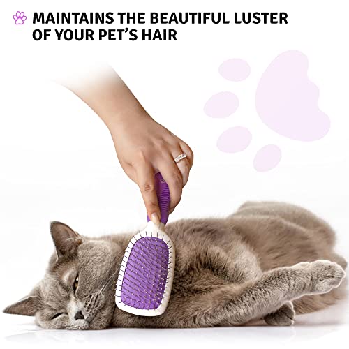 Double-Sided Pet Brush for Grooming & Massaging Dogs, Cats & Other Animals â Fur Detangling Pins & Coat Smoothing Slicker Bristles, Double The Brushing Groom Power in One Tool â Best Groomer Supplies