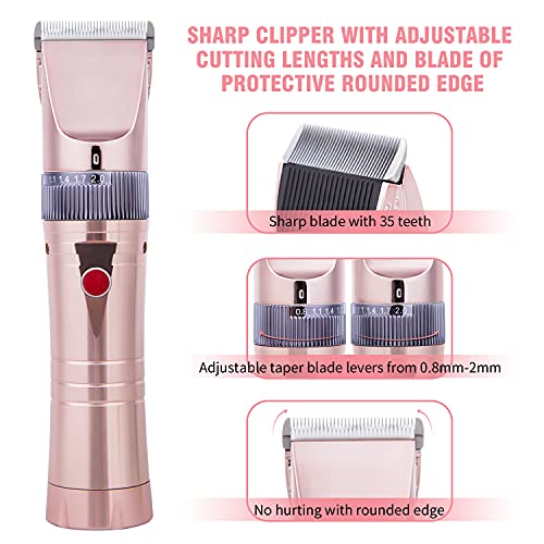 Audoc Heavy Duty Pet Professional Dog Grooming Clippers Low Noise Dog Shaver Clippers High Power Dog Clipper for Thick Heavy Coats Plug-in Pet Trimmer with Guard Combs for Dogs Cats Other Animals
