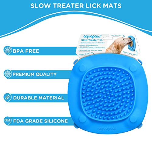 Aquapaw Slow Treater XL Treat-Dispensing Lick Mat for Large Dogs â Suctions to The Wall or Floor for Pet Bathing, Grooming and Training