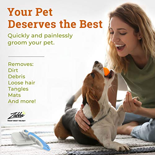 Dog or Cat Brush for Shedding and Grooming â Premium Self Cleaning Slicker Brush, Easy to Clean Comb for Long or Short Haired Dogs - Large or Small Pet, Hair Deshedding Supplies