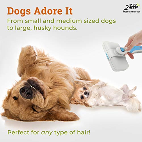 Dog or Cat Brush for Shedding and Grooming â Premium Self Cleaning Slicker Brush, Easy to Clean Comb for Long or Short Haired Dogs - Large or Small Pet, Hair Deshedding Supplies