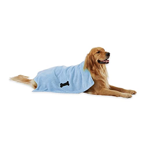 Bone Dry Embroidered Pet Towel, 44 x 27.5", Blue