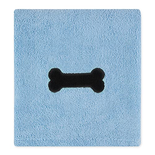 Bone Dry Embroidered Pet Towel, 44 x 27.5", Blue