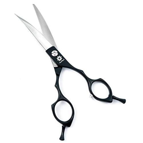 Black Curved Blade Pet Grooming Scissors - 6.5
