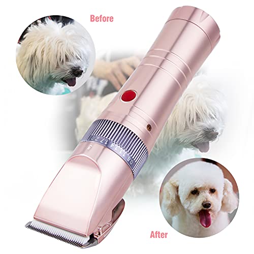 Audoc Heavy Duty Pet Professional Dog Grooming Clippers Low Noise Dog Shaver Clippers High Power Dog Clipper for Thick Heavy Coats Plug-in Pet Trimmer with Guard Combs for Dogs Cats Other Animals