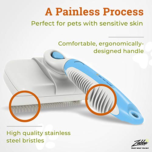 Dog or Cat Brush for Shedding and Grooming â Premium Self Cleaning Slicker Brush, Easy to Clean Comb for Long or Short Haired Dogs - Large or Small Pet, Hair Deshedding Supplies
