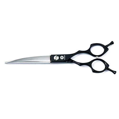 Black Curved Blade Pet Grooming Scissors - 6.5