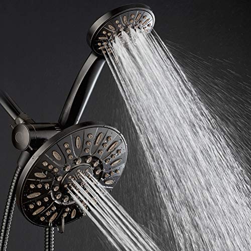 AquaDance Oil Rubbed Bronze 7" Premium High Pressure 3-Way Rainfall Combo with Extra Long 72 inch Hose â Enjoy Luxury 6-Setting Rain Showerhead and Matching Hand Held Shower Separately or Together
