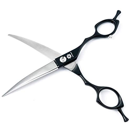 Black Curved Blade Pet Grooming Scissors - 6.5