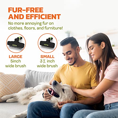 Dog or Cat Brush for Shedding and Grooming â Premium Self Cleaning Slicker Brush, Easy to Clean Comb for Long or Short Haired Dogs - Large or Small Pet, Hair Deshedding Supplies