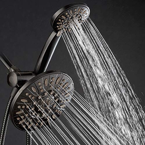 AquaDance Oil Rubbed Bronze 7" Premium High Pressure 3-Way Rainfall Combo with Extra Long 72 inch Hose â Enjoy Luxury 6-Setting Rain Showerhead and Matching Hand Held Shower Separately or Together