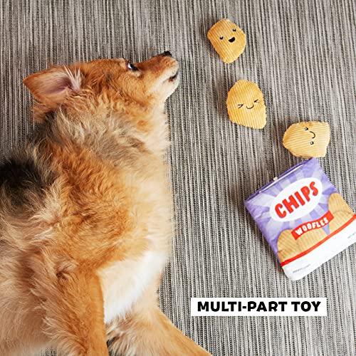 BarkBox 2-in-1 Interactive Plush Puzzle Dog Toys - Squeaky Pet and Puppy Enrichment Toys for Small, Medium, and Large Dogs | Woofles Potato Chips