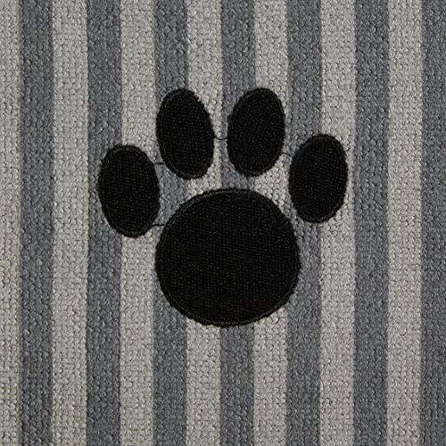 Bone Dry Embroidered Pet Towel, 44 x 27.5", Striped Gray