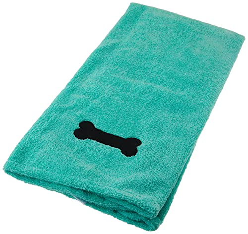 Bone Dry Embroidered Pet Towel, 44 x 27.5", Green