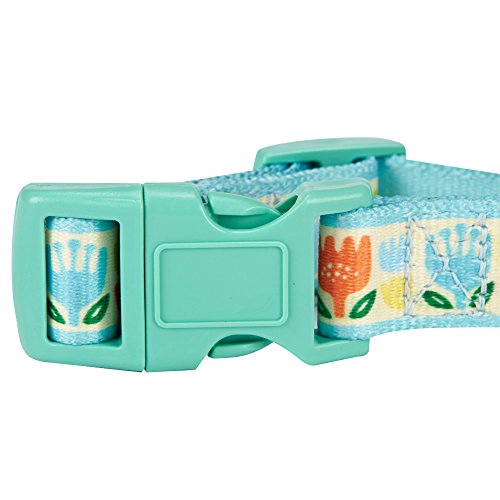 Blueberry Pet Multicolor Tulip Floral Print Dog Collar